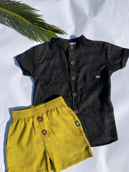 Boys Linen Short & Shirt Set