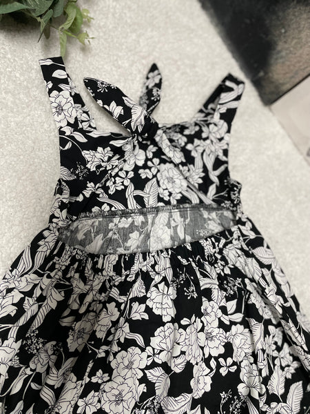 Girls Floral Tie Back Dress