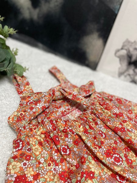 Girls Floral Tie Back Dress